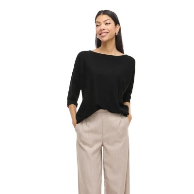блуза,дамски,пуловери,дамски,плетени,дрехи,vila,malu,boatneck,knit,sweater,black,(black,beauty)