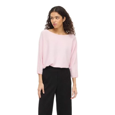 блуза,дамски,пуловери,дамски,плетени,дрехи,vila,malu,boatneck,knit,sweater,pink,(cherry,blossom,melange)