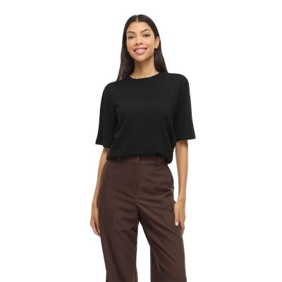 тениска,мъжки,тениски,дамски,тениски,vila,malu,o,neck,knit,short,sleeve,t,shirt,black,(black,beauty)