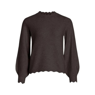блуза,мъжки,пуловери,дамски,пуловери,vila,nikolina,o,neck,knit,sweater,brown,(coffee,bean,melange)