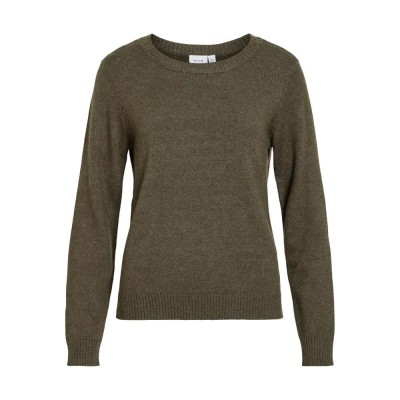 блуза,мъжки,пуловери,дамски,пуловери,vila,ril,o,neck,knit,sweater,green,(forest,night,dark,melange)