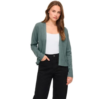 жилетка,мъжки,пуловери,дамски,пуловери,vila,ril,short,knit,cardigan,green,(balsam,green,dark,melange)