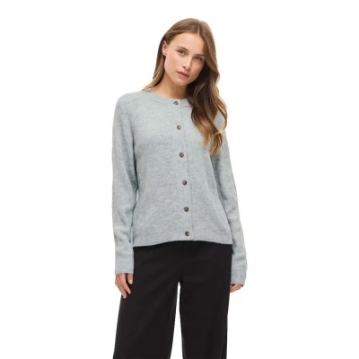 жилетка,дамски,пуловери,дамски,плетени,дрехи,vila,violi,o,neck,rib,knit,cardigan,grey,(light,grey,melange)