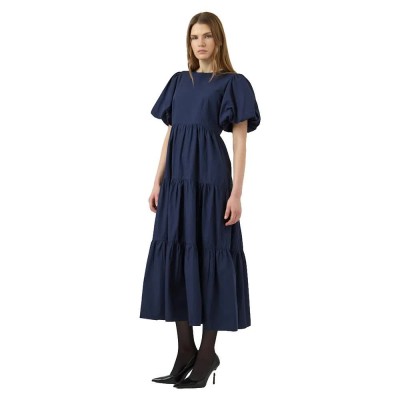сако,дамски,поли,и,рокли,yas,colea,ankle,short,sleeve,long,dress,blue,(navy,blazer)