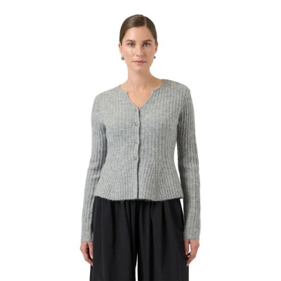 жилетка,дамски,пуловери,дамски,плетени,дрехи,yas,dolly,knit,cardigan,grey,(light,grey,melange)