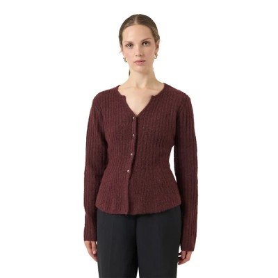 жилетка,дамски,пуловери,дамски,плетени,дрехи,yas,dolly,knit,cardigan,brown,(port,royale)