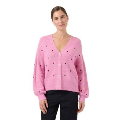 жилетка,дамски,пуловери,дамски,плетени,дрехи,yas,fleur,knit,cardigan,pink,(begonia,pink,winetasting,hearts)