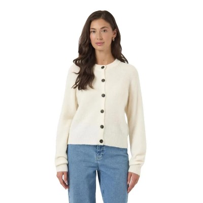 жилетка,дамски,пуловери,дамски,плетени,дрехи,yas,johi,wool,blend,cardigan,beige,white,(pristine)