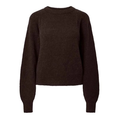 блуза,мъжки,пуловери,дамски,пуловери,yas,johi,wool,blend,sweater,brown,(coffee,bean)