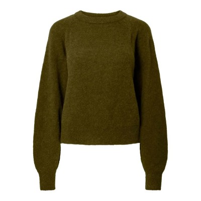 блуза,мъжки,пуловери,дамски,пуловери,yas,johi,wool,blend,sweater,green,(fir,green)