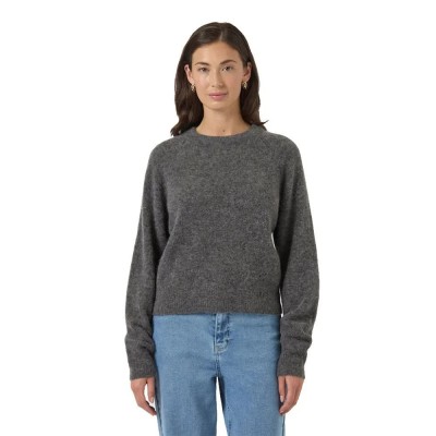 блуза,дамски,пуловери,дамски,плетени,дрехи,yas,johi,wool,blend,sweater,grey,(medium,grey,melange)