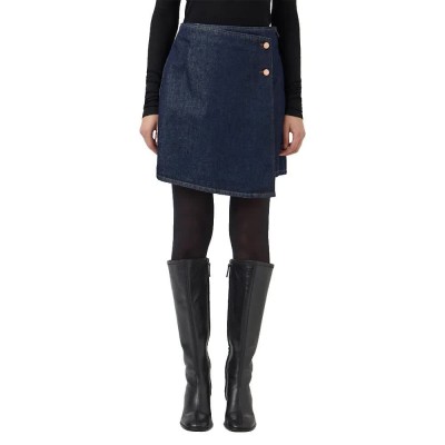 пола,дамски,поли,и,рокли,yas,lisana,denim,high,waist,short,skirt,blue,(dark,blue,denim)