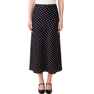 пола,дамски,поли,и,рокли,yas,pella,high,waist,midi,skirt,black,(black,small,birch,dots)
