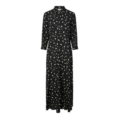 рокля,дамски,поли,и,рокли,yas,savanna,long,shirt,3,4,sleeve,long,dress,black,(black,petia)