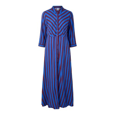 рокля,дамски,поли,и,рокли,yas,savanna,long,shirt,3,4,sleeve,long,dress,blue,(dazzling,blue,fig)