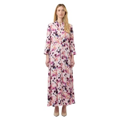 рокля,дамски,поли,и,рокли,yas,savanna,long,shirt,3,4,sleeve,long,dress,multicolor,(pristine,lynn)