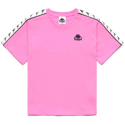 тениска,мъжки,тениски,дамски,тениски,kappa,222,banda,adi,short,sleeve,t,shirt,pink,(pink,prism,black)