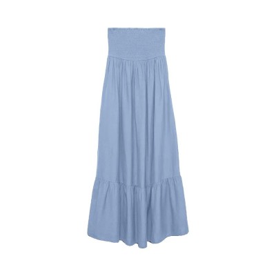 рокля,дамски,поли,и,рокли,vero,moda,awalisa,bandeau,ankle,sleeveless,midi,dress,blue,(brunnera,blue)
