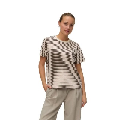 тениска,мъжки,тениски,дамски,тениски,vero,moda,awjada,naima,o,neck,short,sleeve,t,shirt,beige,(birch,bitter,chocolate)