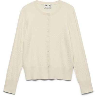 жилетка,мъжки,пуловери,дамски,пуловери,vero,moda,awvina,o,neck,knit,cardigan,beige,(birch)