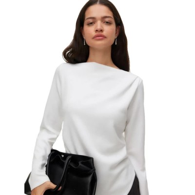 тениска,мъжки,тениски,дамски,тениски,vero,moda,mille,boatneck,long,sleeve,t,shirt,white,(bright,white)