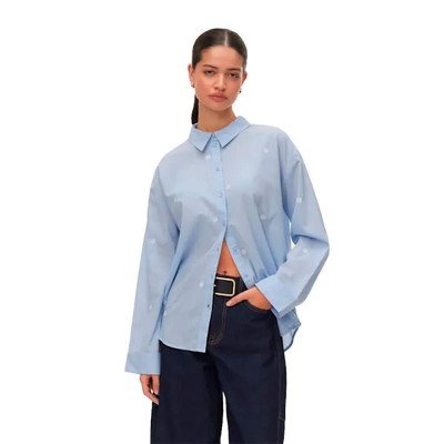 риза,с,дълъг,ръкав,дамски,ризи,мъжки,ризи,vero,moda,odona,long,sleeve,shirt,blue,(brunnera,blue,emb,hibiscus,snow,white)