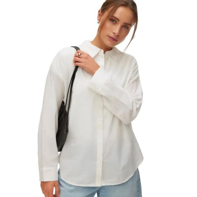 риза,с,дълъг,ръкав,дамски,ризи,мъжки,ризи,vero,moda,odona,long,sleeve,shirt,white,(snow,white,emb,daisy,snow,white,yellow)