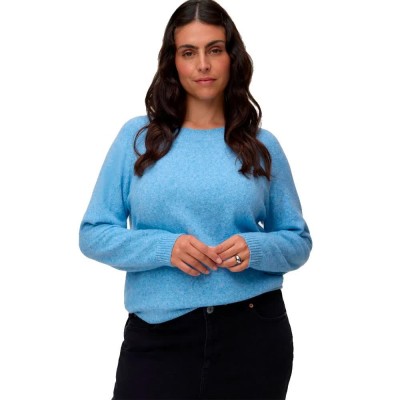 дамски,блузи,vero,moda,curve,doffy,o,neck,long,sleeve,blouse,blue,(blue,jasper,melange)