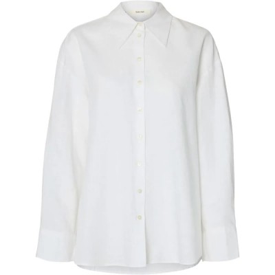 риза,с,дълъг,ръкав,дамски,ризи,мъжки,ризи,selected,cleo,oversize,linen,blend,long,sleeve,shirt,white,(bright,white)
