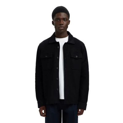 блуза,мъжки,пуловери,selected,oliver,overshirt,sweatshirt,black,(black)