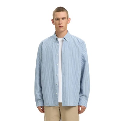 риза,с,дълъг,ръкав,дамски,ризи,мъжки,ризи,selected,regclay,linenblend,long,sleeve,shirt,blue,(dusty,blue,white)