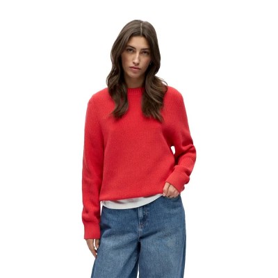 блуза,дамски,пуловери,дамски,плетени,дрехи,object,flo,long,knit,sweater,red,(poinsettia)