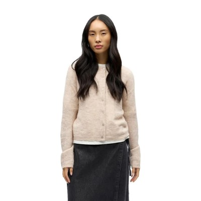 жилетка,дамски,пуловери,дамски,плетени,дрехи,object,agate,regular,knit,cardigan,beige,(humus,melange)