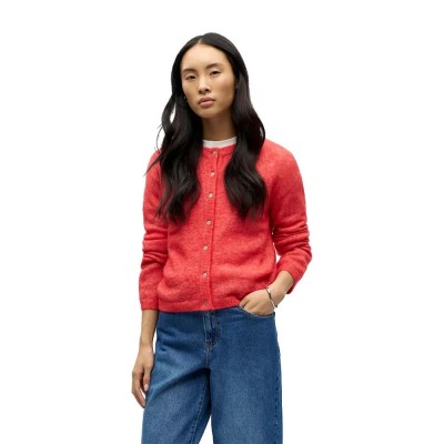 жилетка,дамски,пуловери,дамски,плетени,дрехи,object,agate,regular,knit,cardigan,red,(poinsettia,melange)