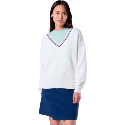 блуза,мъжки,пуловери,дамски,пуловери,rossignol,knitted,v,neck,sweater,white,(white)
