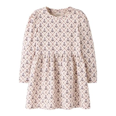 рокля,дамски,поли,и,рокли,name,it,nikala,box,l,long,sleeve,dress,beige,(peyote,melange,small,flower)