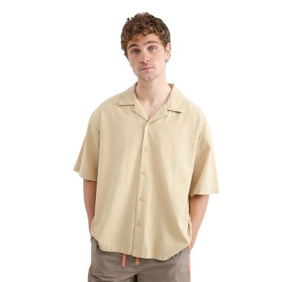 риза,с,къс,ръкав,дамски,ризи,мъжки,ризи,balmohk,30000370,fluid,short,sleeve,shirt,beige,(beige)