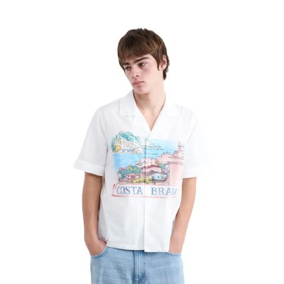 риза,с,къс,ръкав,дамски,ризи,мъжки,ризи,balmohk,30000404,costa,brava,short,sleeve,shirt,white,(offwhite,melange)