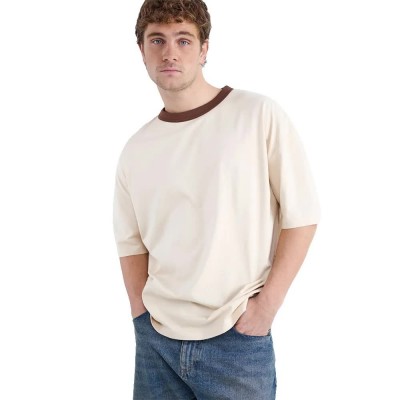 тениска,мъжки,тениски,дамски,тениски,balmohk,30000435,so,much,print,short,sleeve,t,shirt,beige,(double,cream)