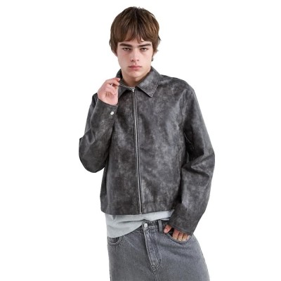 яке,мъжки,якета,дамски,якета,и,палта,balmohk,30000471,basic,pu,jacket,grey,(black)
