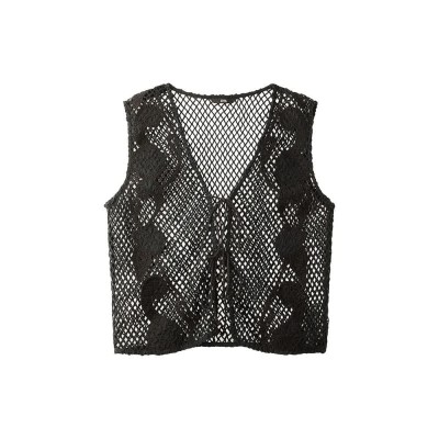 потник,мъжки,пуловери,дамски,пуловери,balmohk,30000510,crochet,knitted,vest,black,(black)