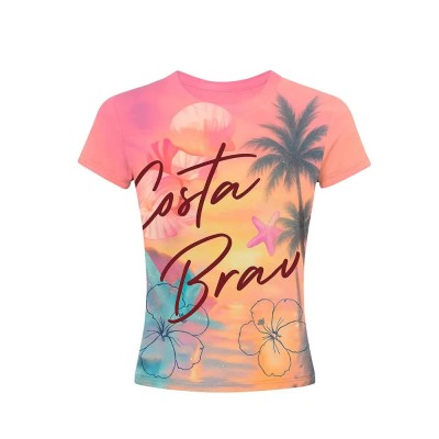 тениска,мъжки,тениски,дамски,тениски,balmohk,30000514,print,costa,brava,short,sleeve,t,shirt,pink,(living,coral)