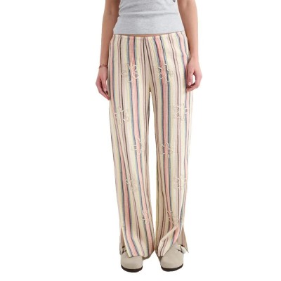 панталони,мъжки,панталони,дамски,панталони,balmohk,30000668,stripes,flowers,embroidery,pants,beige,(orange)