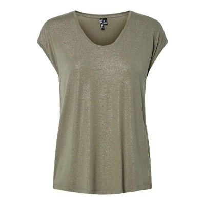 тениска,мъжки,тениски,дамски,тениски,pieces,alice,glitter,short,sleeve,t,shirt,beige,(deep,lichen,green,glitter,silver)