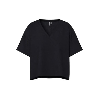 блуза,дамски,блузи,pieces,chilli,summer,v,neck,sweatshirt,black,(black)