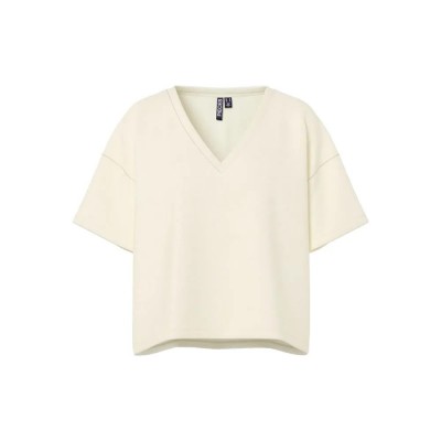 блуза,дамски,блузи,pieces,chilli,summer,v,neck,sweatshirt,beige,(white,pepper)