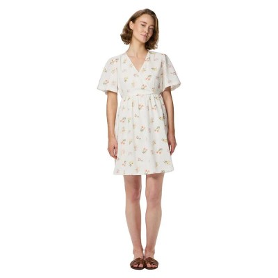 рокля,дамски,поли,и,рокли,pieces,emma,short,sleeve,short,dress,white,(bright,white,flower)
