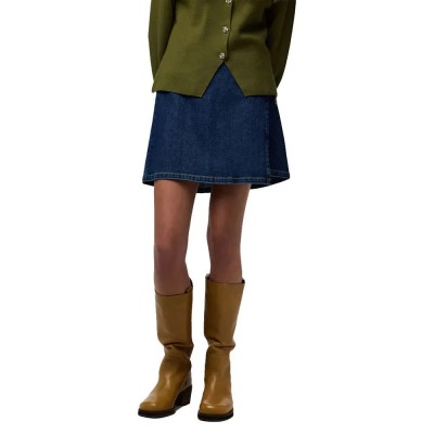 пола,дамски,поли,и,рокли,pieces,flora,wrap,denim,high,waist,short,skirt,blue,(dark,blue,denim)