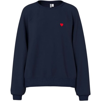 блуза,дамски,блузи,pieces,greta,emb,ub,sweatshirt,blue,(sky,captain,red,heart,emb)