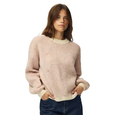 блуза,мъжки,пуловери,дамски,пуловери,pieces,jenna,o,neck,knit,sweater,beige,(whitecap,gray,ash,rose)